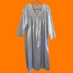90's vintage blue satin lace peignoir robe SMALL christian dior